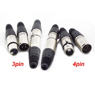 3Pin 4pin XLR Audio Cable Connector MIC Male Plug Female Jack Professional Microphone ConnectorGood Product