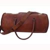 Men's Brown Vintage Genuine Goat Leather Travel Luggage Duffle Gym Bags