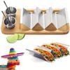6pcs Holder Stand Pancake Rack Stainless Steel Tortilla Taco Trays Taco Plates Display Stand Mexican Food Rack Kitchen Tools