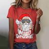 Летний топ с круглым вырезом и 3D рождественским принтом, модные повседневные женские футболки с короткими рукавами