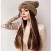 Модные женские милые плюшевые медвежьи ушки осень-зима утолщенные теплые шапки для женщин крышка головы тазик шапка маленький медведь плюшевый вязаный девочка шапка