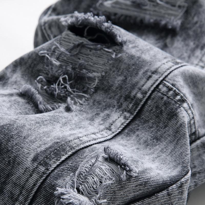 2024 Новые джинсы Amazon Европейские и американские персонализированные модные сращивающиеся прямые мужские брюки