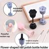 Подставка для лаков для ногтей в форме цветка, вращающаяся на 360 градусов, наклонная, непроливающаяся, устойчивая, на присосках, подставка для бутылочек с гель-лаком, аксессуары для лака для ногтей