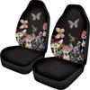 Car Seat Cushion, Black Seat Cover, Flower And Plant Butterfly, Two-Pack Universal All-Inclusive Seat Cover, Four-Season Pad, Design