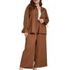 Plus Size Women's Long Sleeve Shirt Spring and Autumn Elegant Casual Simple Temperament Loose Pants Suit