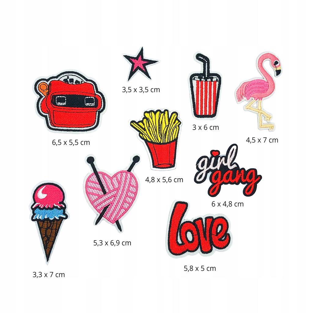 Flaming Love Heart Patches Thermo Set