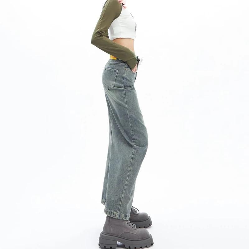 Уличная одежда в стиле ретро Y2k, женские юбки в студенческом стиле, винтажная джинсовая юбка макси, женская, молодая девушка, шикарная сексуальная прямая одежда, новая