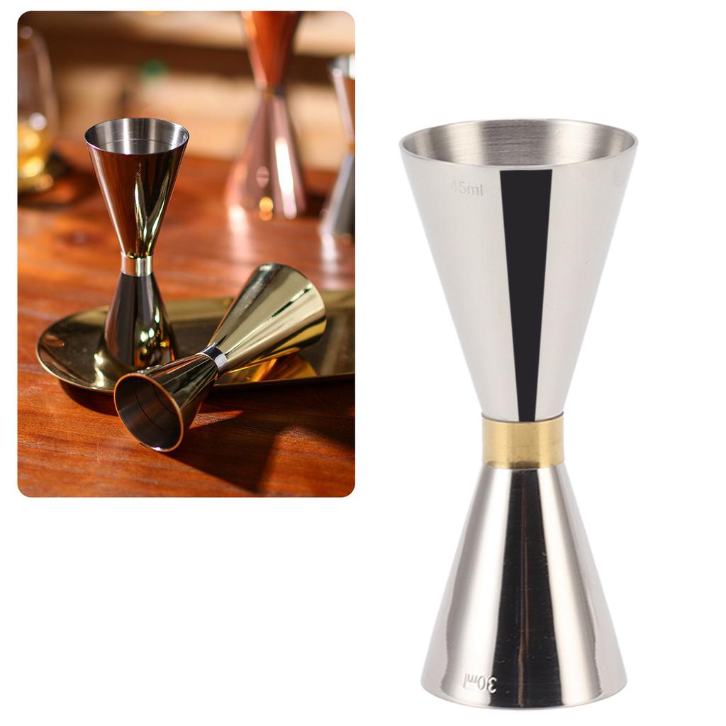 Cocktail Jigger Double Ended 304 Stainless Steel Bar Measuring Cup with Scale for Home Party