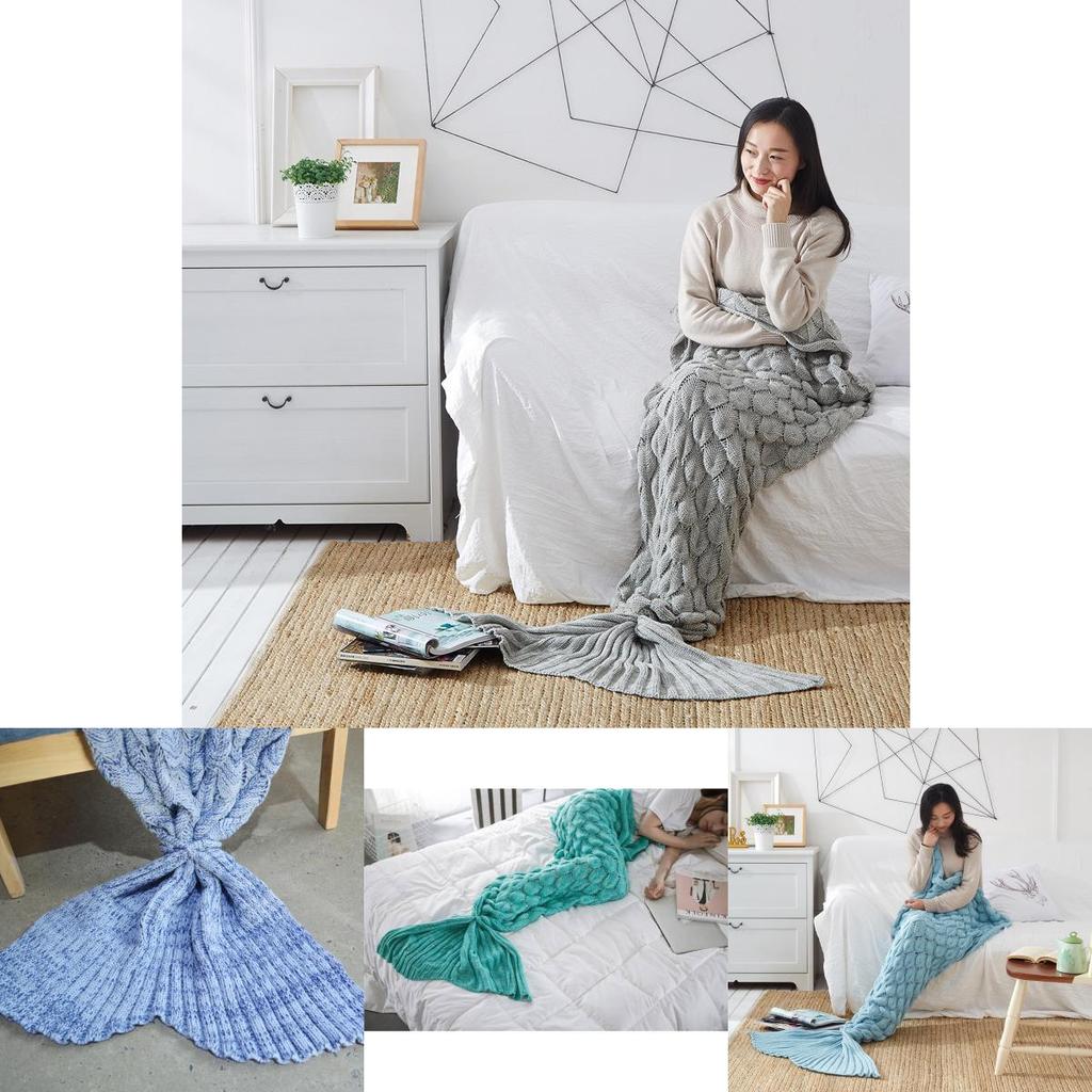 Mermaid Tail Throw For Bed And Lounge With Soft Acrylic Fabric And Stylish Pattern