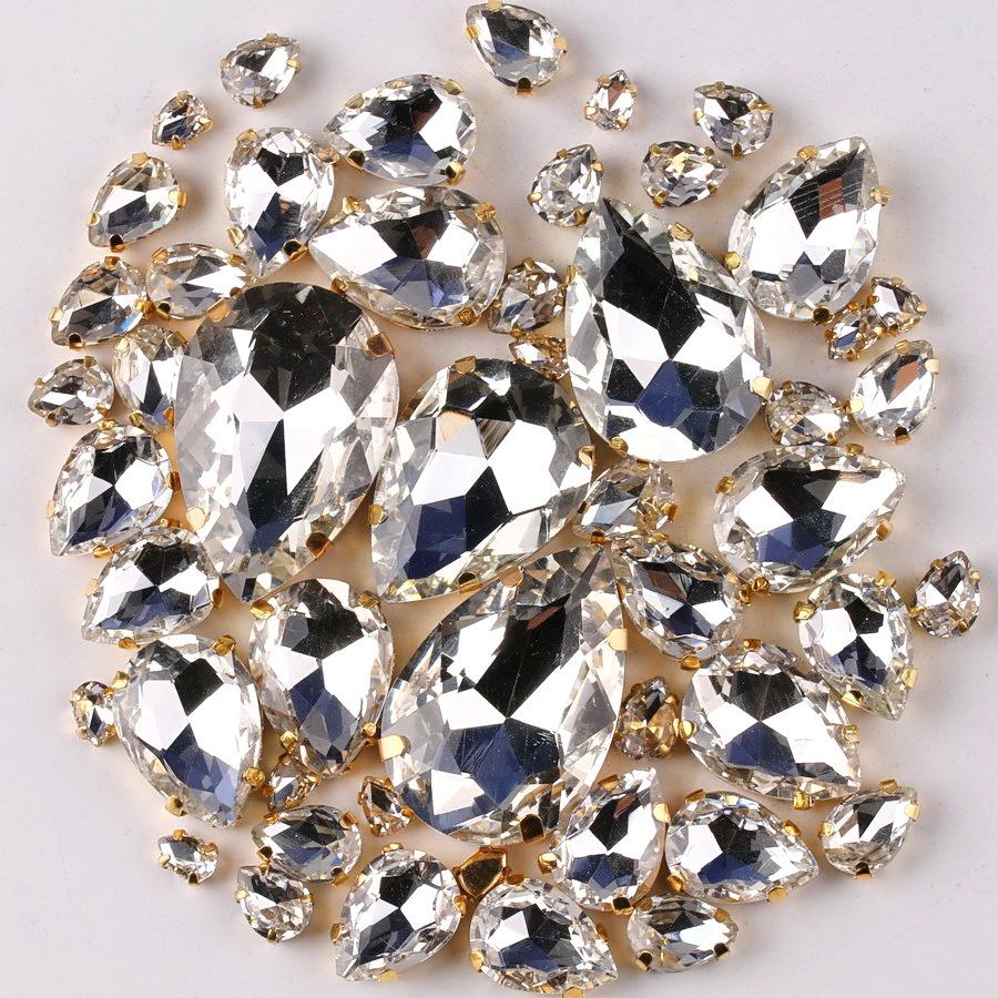 Смешанные кристаллы, стекло, пришитые вручную бриллианты, каплевидные, овальные, конский глаз, одинарный коготь, дрель, хрустальная пряжка, сделай сам, ювелирные аксессуары, стразы, пришивные бусины