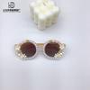 Fashion Diy Flower Children'S Sunglasses Round Cute Girls Wear Sunglasses Sunscreen Uv Protection Glasses Tide