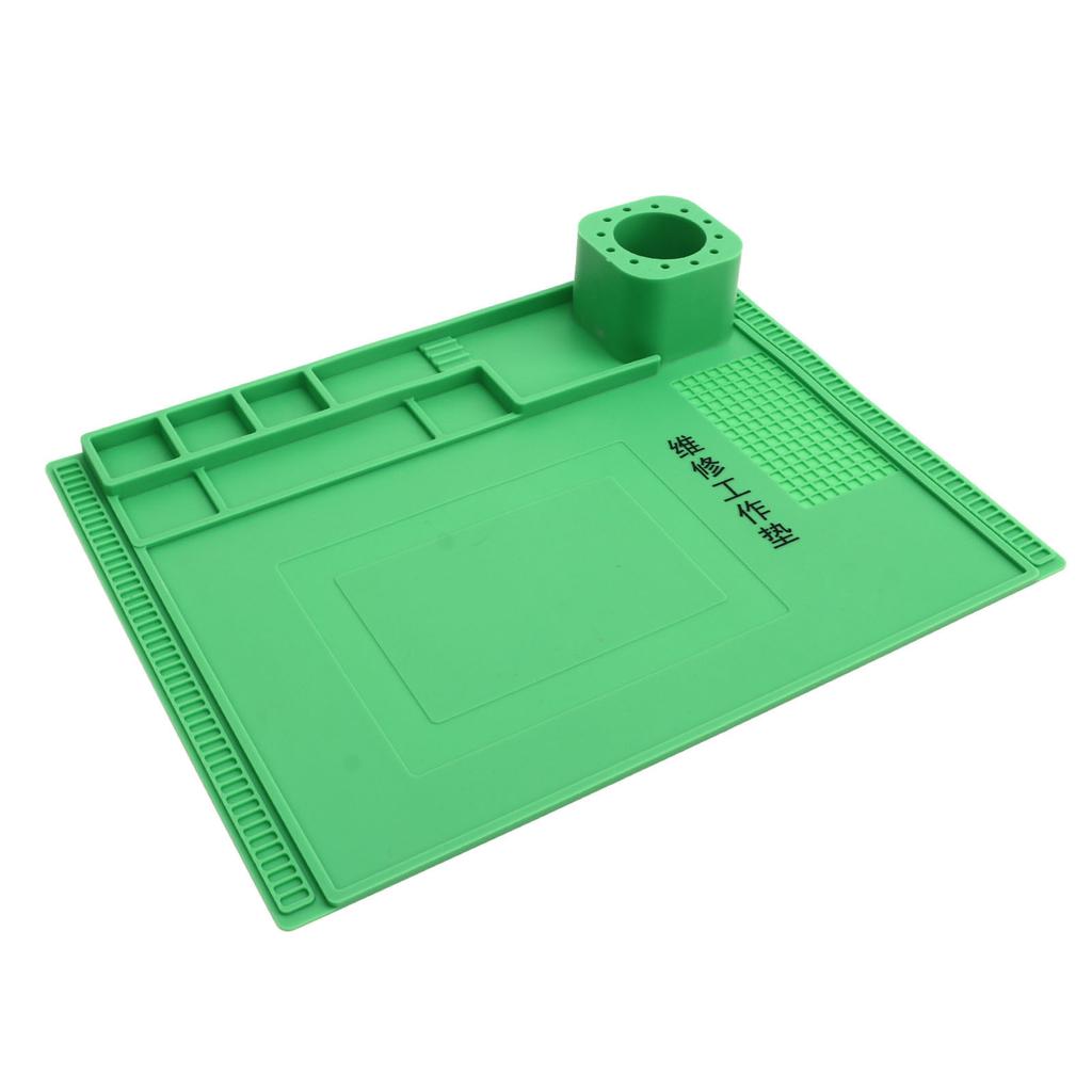 Silicone Work Mat High Temperature Resistance Heat Insulation Electronics Repair Mat 40x30cm Green