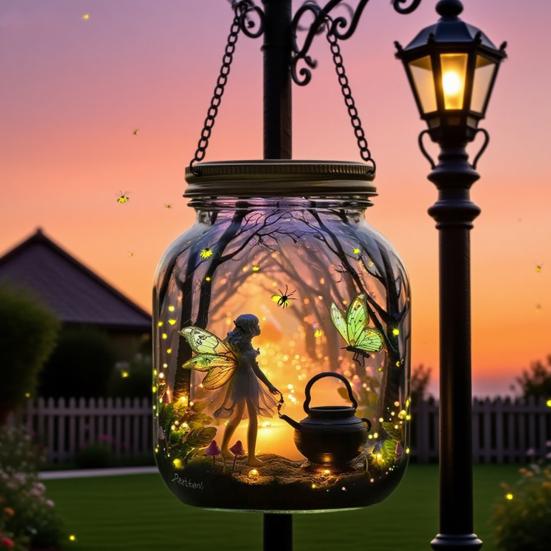 Юшэн Фея Подвесное Украшение 2D Плоская Фея Лес Акриловая Подвеска Форма Бутылки для Желаний Украшение для Внутреннего Наружного Окна Двери