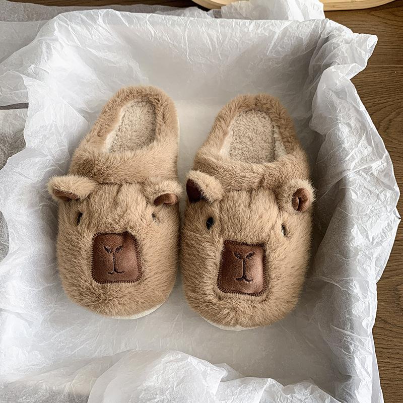 Женские плюшевые тапочки Баотоу, мультяшные, утепленные, теплые, зимние, на толстой подошве, с высокой подошвой, домашние тапочки, повседневная обувь для ходьбы в помещении, снежные хлопковые тапочки
