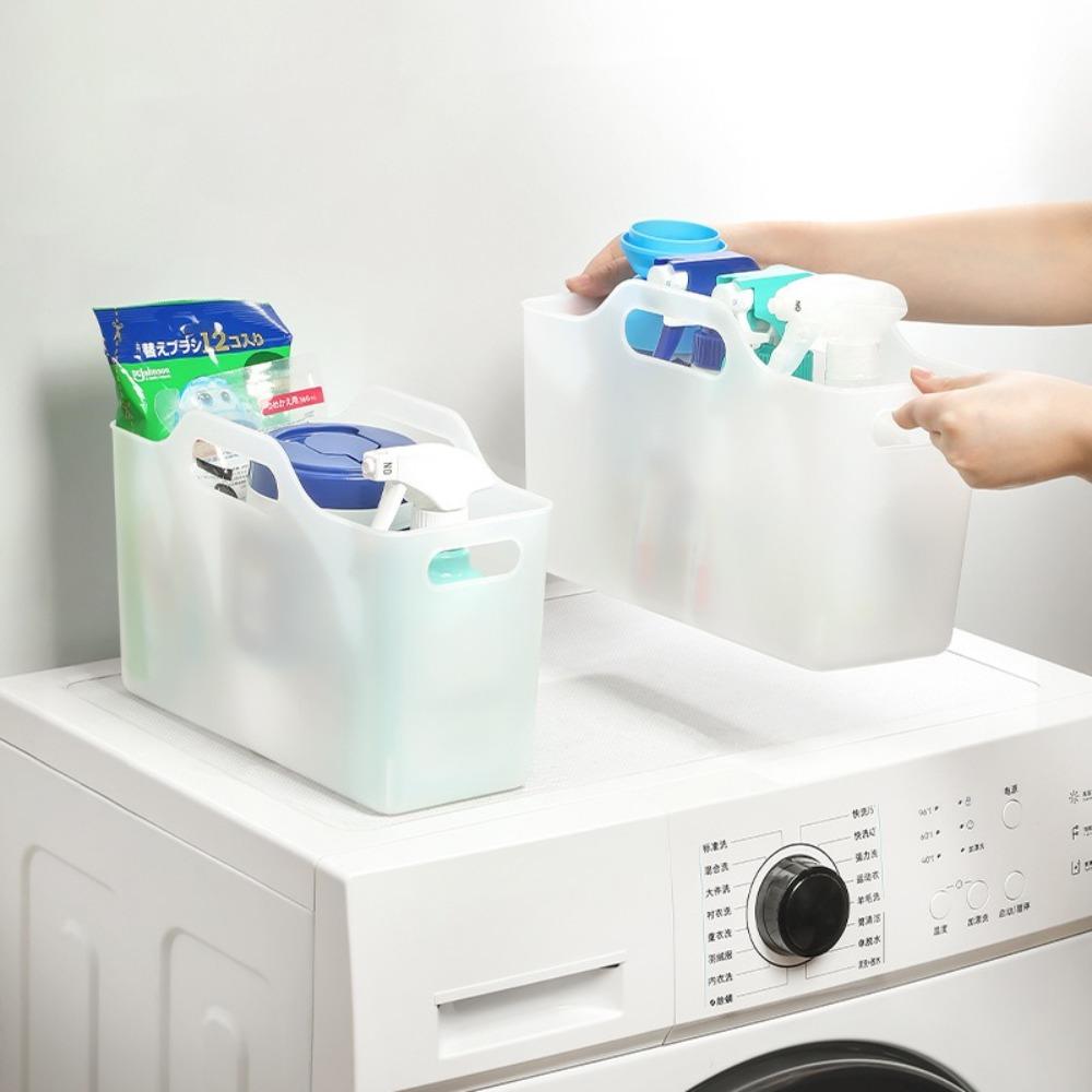 Smooth Edge Storage Basket Transparent Desktop Storage Box Durable Laundry Basket