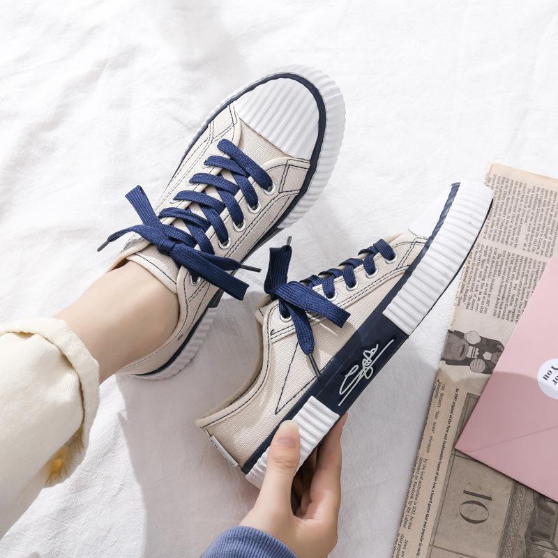 Kawaii Shoes, женская спортивная обувь, спортивные женские прочные повседневные парусиновые кроссовки на плоской подошве с низким берцем, милые модные теннисные туфли
