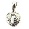 Les Trésors De Lily [M1726] - Silver 'Love' Pendant with White Padlock