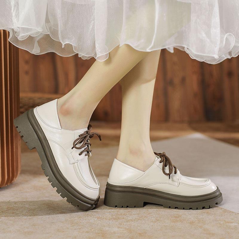 Кожаные туфли на плоской подошве Yuexinwang для женской обуви Huizhou цвета винограда с такими же кожаными туфлями на шнуровке, новые осенние и зимние туфли на платформе с круглым носком wo