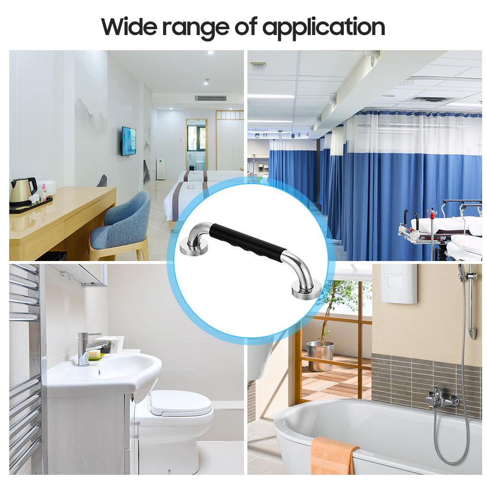 19,6-дюймовая противоскользящая ручка для душа из нержавеющей стали, ручка для ванной комнаты с силиконовым покрытием