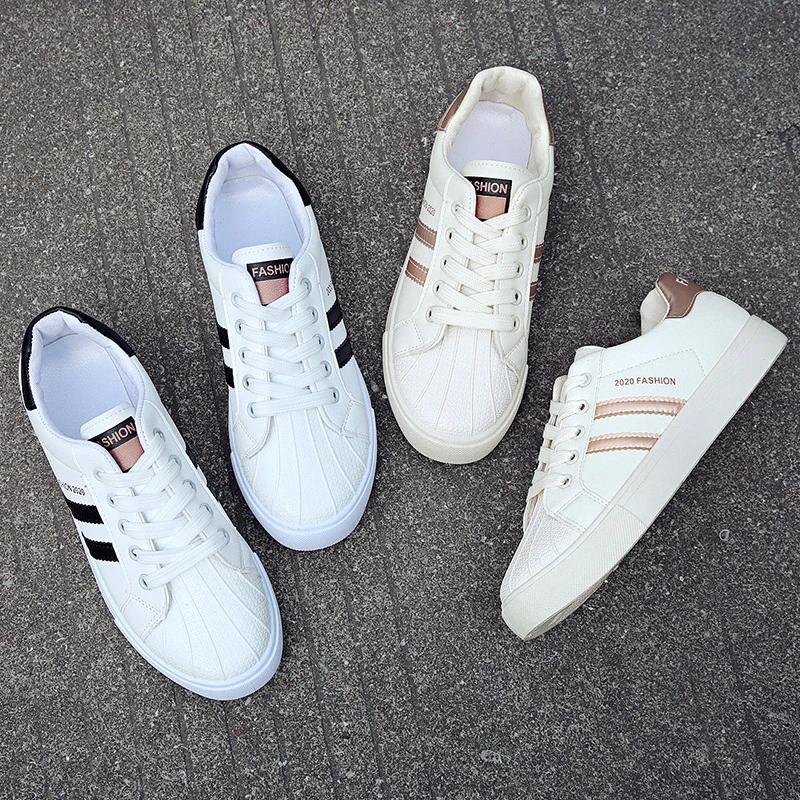 Spring Autumn New PU Casual Low-top Women's Shoes Fashionable Comfortable Breathable Color Matching Flat Running Shoes NO:609