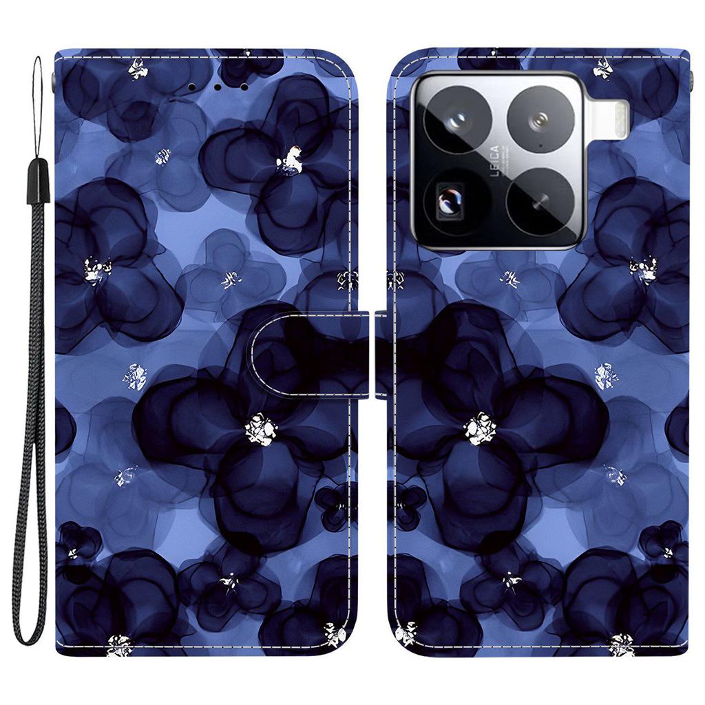 Для Xiaomi 15 Pro Чехол-кошелек с принтом, кожаная подставка, чехол для телефона с ремешком