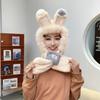 Кроличьи ушки теплые уши пушистый комплект из двух частей утолщенная плюшевая милая шапка женская велосипедная зимняя шапка