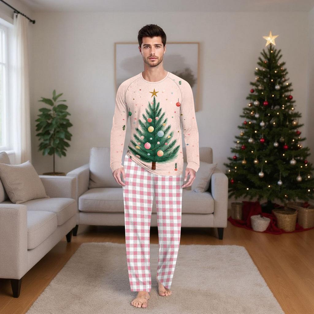 Christmas Prints Family Matching Long Sleeve Tops+Pants Set Family Matching Sets