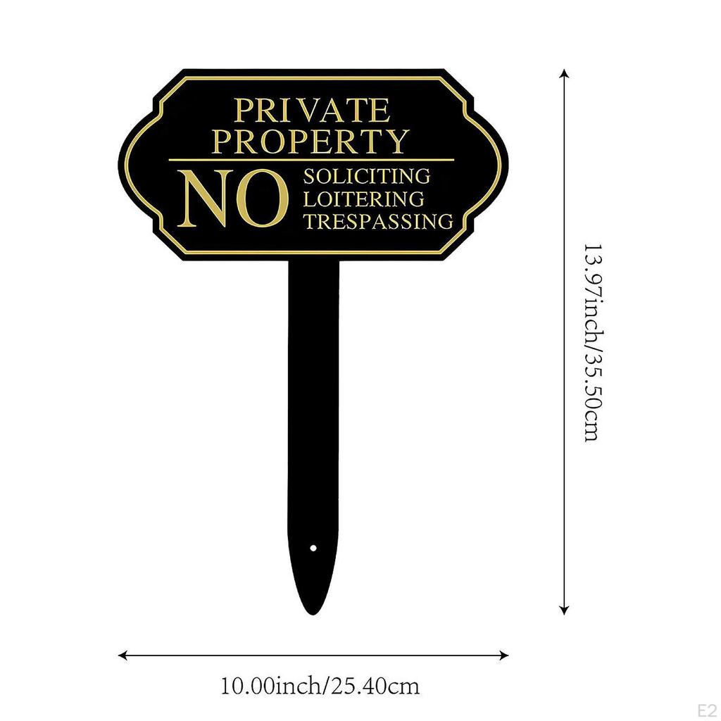 No Soliciting Sign for House with Stake Private Property Trespassing Metal Rustproof Not