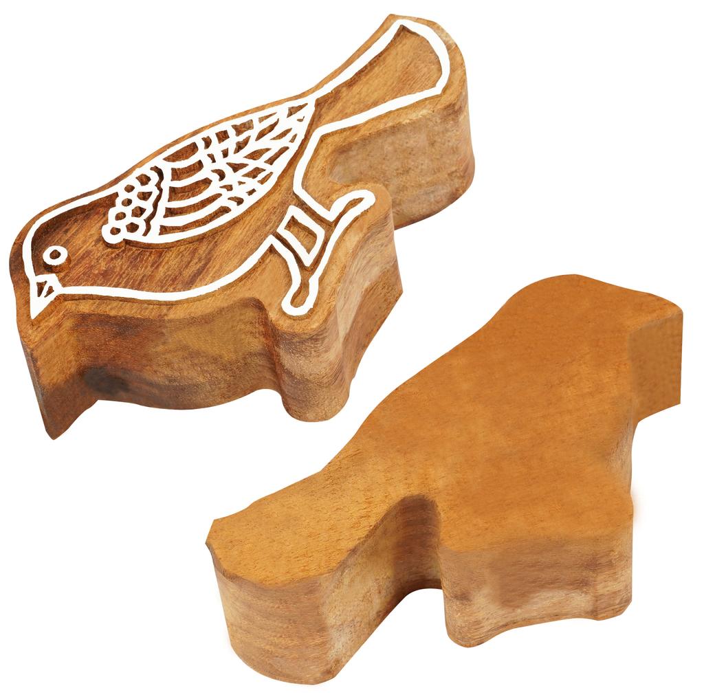 IBA Indianbeautifulart Текстильный печатный блок птица ручная резьба деревянный штамп дерево