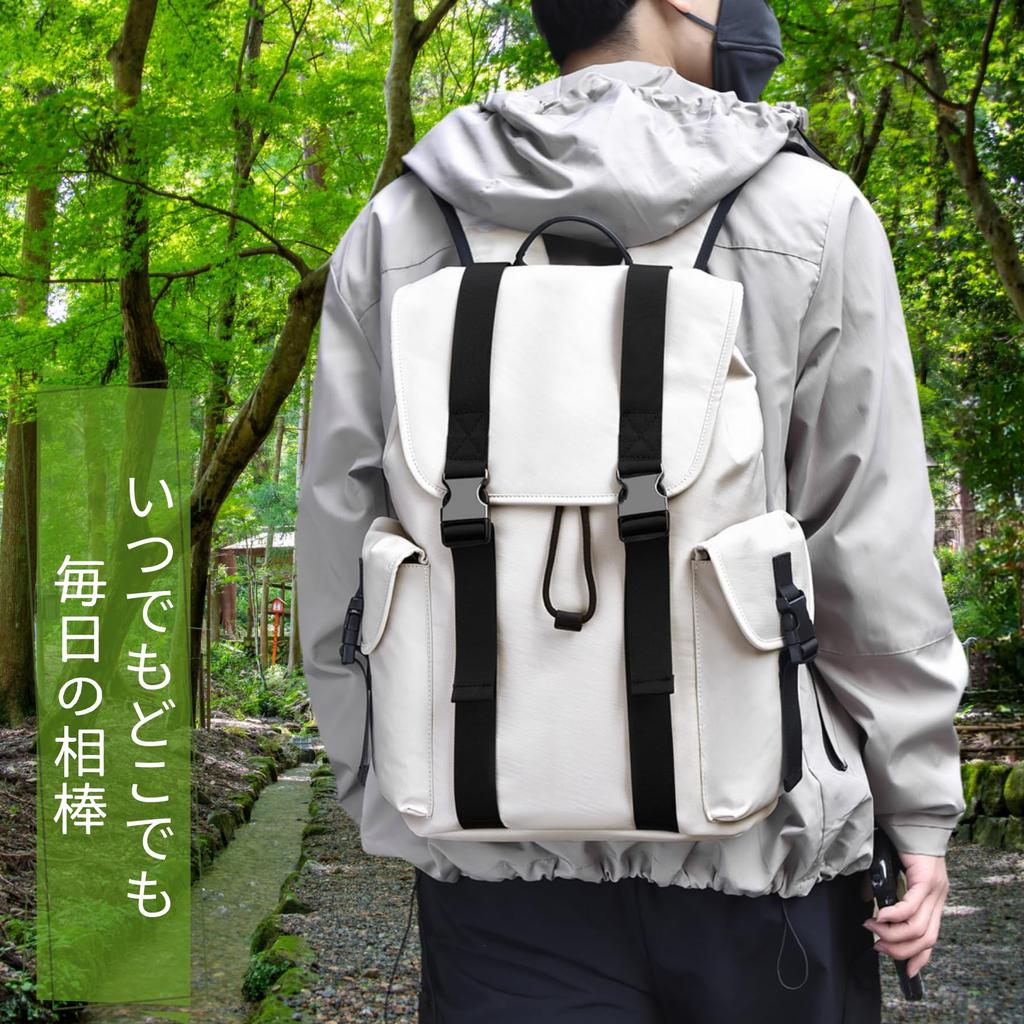 Popular Business Large Water Lightweight Multifunctional Casual Town Inch PC A4 Business Beige [YCD] Men's Backpack, Stylish, Backpack, Capacity,