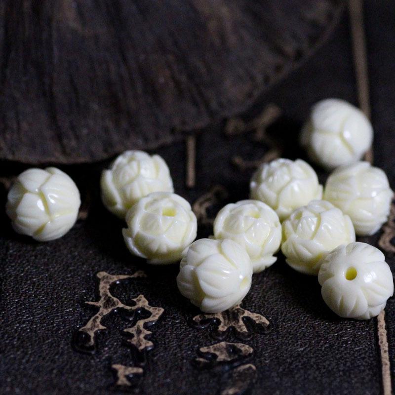Бусины из ракушек белого лотоса – круглые разделительные бусины для самодельных украшений
