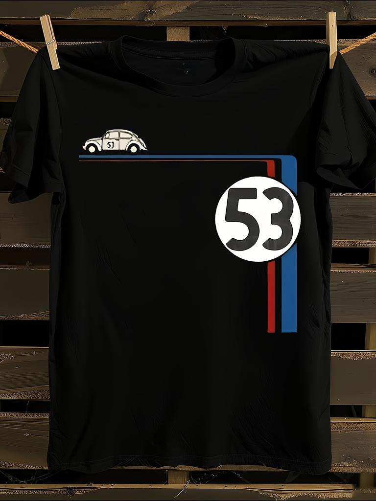 HERBIE 53 Graphic T-Shirt Mens Tshirt Womens Tshirts with Letters Print Short Sleeves T-Shirt Casual Street Tee Shirt Top