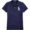 Polo Logo Вышитый Повседневный Slim Fit Рубашка Поло с Коротким Рукавом Женские Топы Темно-Синий 211661697-002
