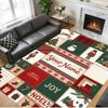 Christmas Custom Name Printed Square Area Rug Soft Non Slip Floor Carpet For Bedroom Holiday Gift