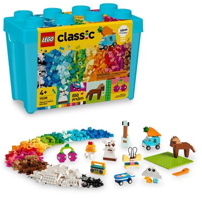 LEGO Классический яркий креативный набор для творчества, игрушки для сенсорных игрушек для детей, креативный конструктор с самолетом и многим другим, подарок на день рождения для ребенка 4 лет