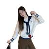 Sweet Girly Shawl Lace Pullover Women's 2026 New Age-reducing Color Contrast Loose Sweater Trend