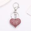 Stylish Heart Keychain Rhinestones Highlighted Charm Corrosion Resistant Key Chain for Keys or Bag Decoration