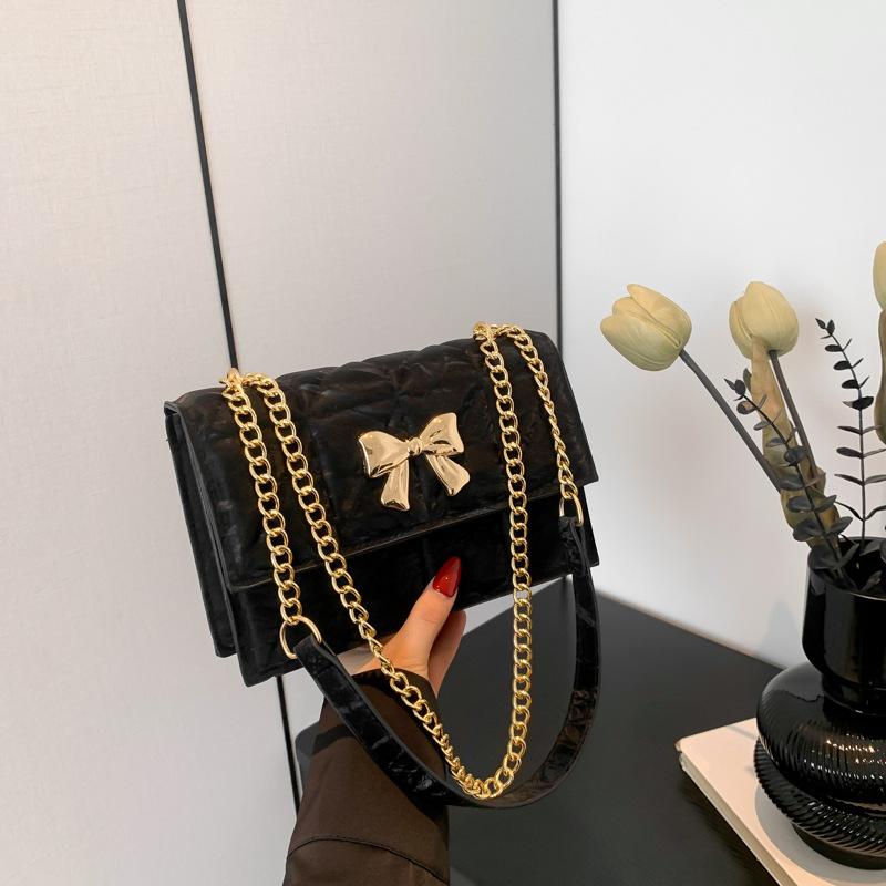 Модная маленькая сумка-мешок в стиле аромата, легкая, роскошная, для женщин, новая, с бриллиантовой цепочкой, маленькая квадратная сумка-бабочка, сумка через плечо на одно плечо