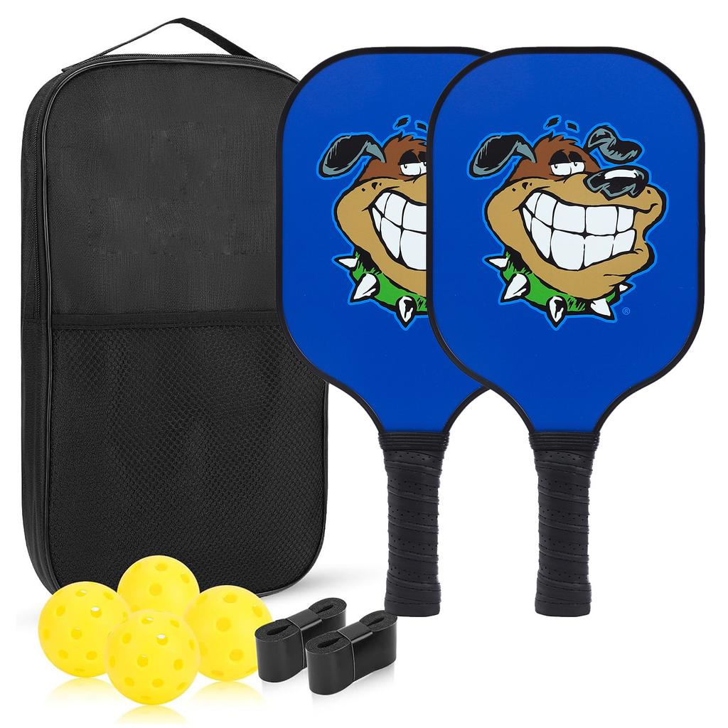Пляжные ракетки Pickleball-Shot с мультяшными животными для спорта на открытом воздухе, набор мячей с присоской из стекловолокна с 40 отверстиями Pickleball