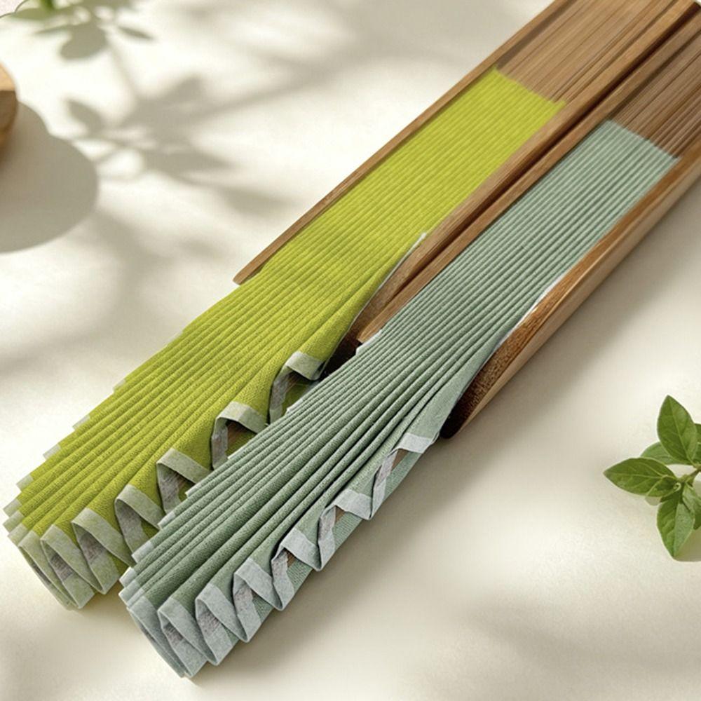 Solid Color Folding Hand Fan Bamboo Frame Retro Handheld Fan Mini Shell Fan Chinese Style