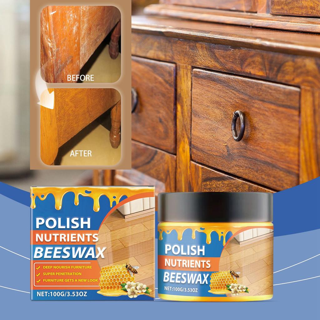 Полироль для мебели на основе пчелиного воска. Увлажняющее чистящее полирующее средство для ухода за деревянной мебелью. Глубокая очистка скопившихся пятен воска.