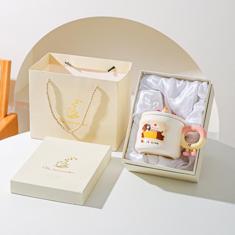 Креативная милая мультяшная кружка для торта на день рождения, керамическая, в подарок, для дома, для кофе, для воды, парная