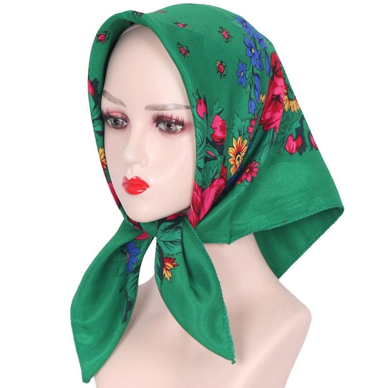 Женский платок Головные платки Цветочный принт Платок-шаль Квадратный платок Хиджаб Ретро Этнический CLE