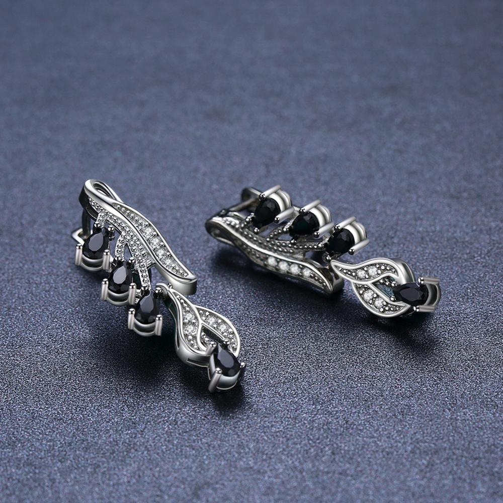 Black Awn Women Black Zircon Jewelry Sets Drop Earrings & Necklace for Women