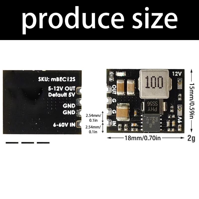 6-60V Input to 5V 9V 12V Adjustable BEC StepDown Module with OCP Protections for 12s FPV Racing Drones