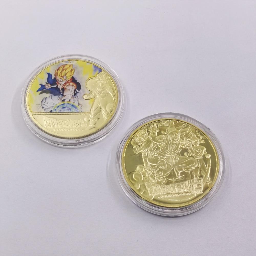 Anime Z Gold Plated Gold Coin Son Goku Vegeta Coins Kids Classic Anime Peripherals Collection Toy Souvenir