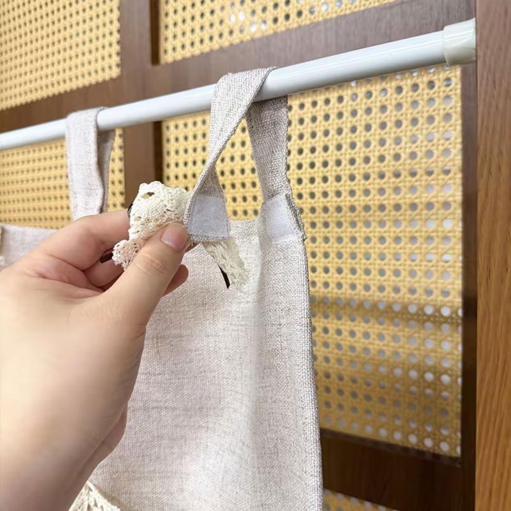 Vintage Kitchen Stove Cover Skirt Rustic Coffee Machine Half Curtain Modern Cabinet Curtain Stove
