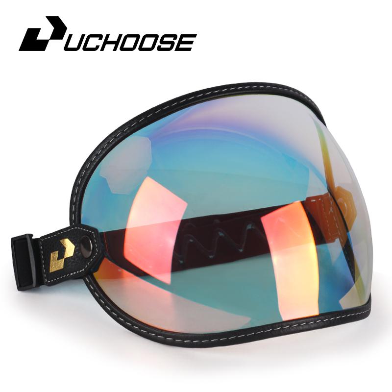 Retro Motorcycle Goggles Bubble Visor Outside Riding UV Protection Windshield Colorful Vintage for Half Face Helmets2