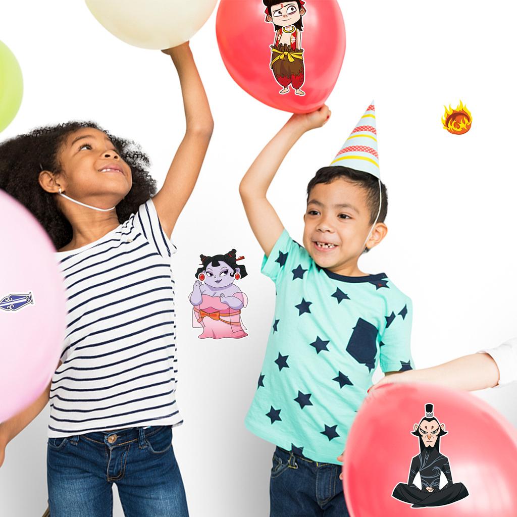 8 креативных наклеек-стикеров с изображением лица Нечжи, мультяшных, милых, набор