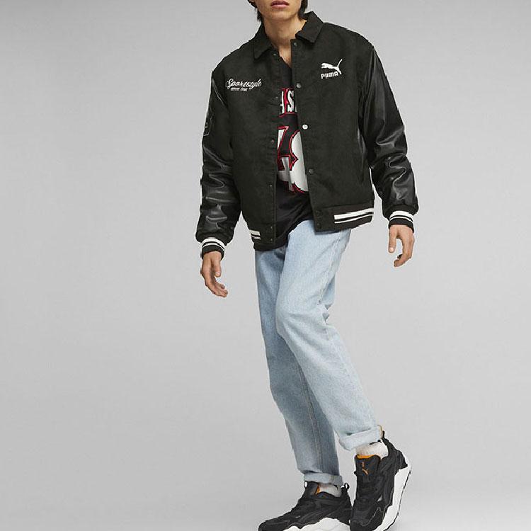 Puma Повседневная куртка с длинным рукавом и принтом в виде цветных блоков, мужские куртки, черный цвет 623509-01